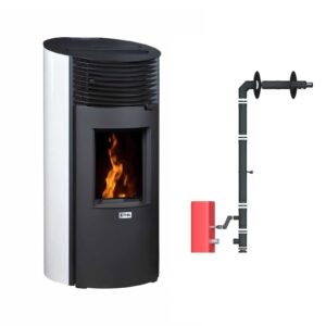 Separater Luftkammer-Pelletofen Roméo + Dinak 9 Kw Mit Wanddurchführungssatz