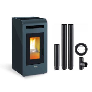 Kanalisierbarer Pelletofen Cayenne + Abgasrohre Poujoulat 16kw
